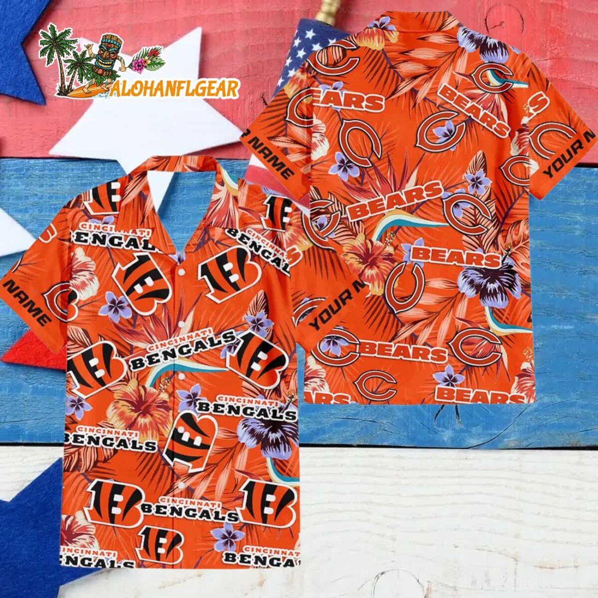 Cincinnati Bengals Football Team Flower Summer Design Custom Name Hawaiian Shirt 4