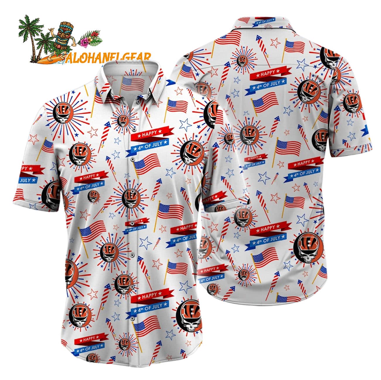 Cincinnati Bengals Grateful Dead Hawaiian Shirt Cincinnati Bengals Grateful Dead Hawaiian Shirt