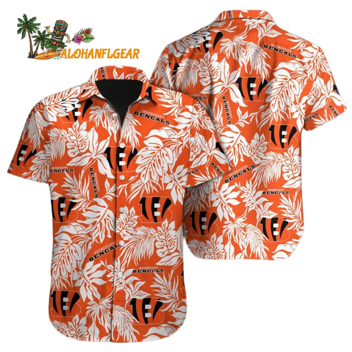 Cincinnati Bengals Tropical Leafs Design Hawaiian Shirt 1