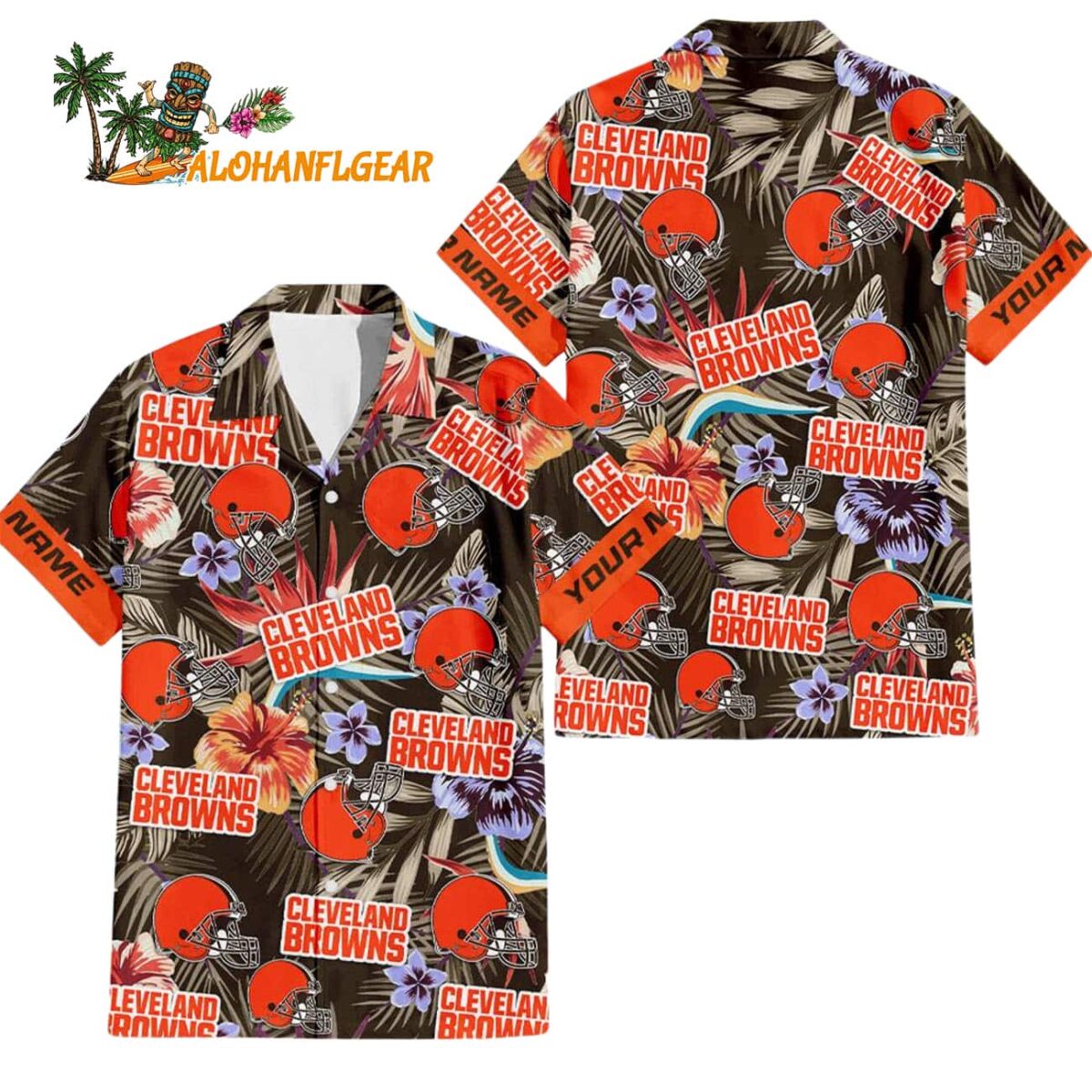 Cleveland Browns Football Team Flower Summer Design Custom Name Hawaiian Shirt 1