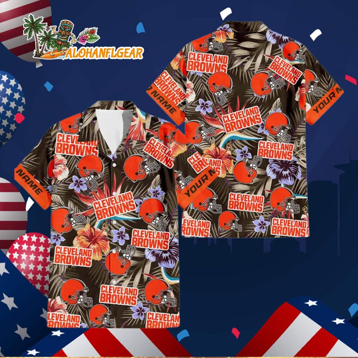 Cleveland Browns Football Team Flower Summer Design Custom Name Hawaiian Shirt 2 Cleveland Browns Football Team Flower Summer Design Custom Name Hawaiian Shirt 3