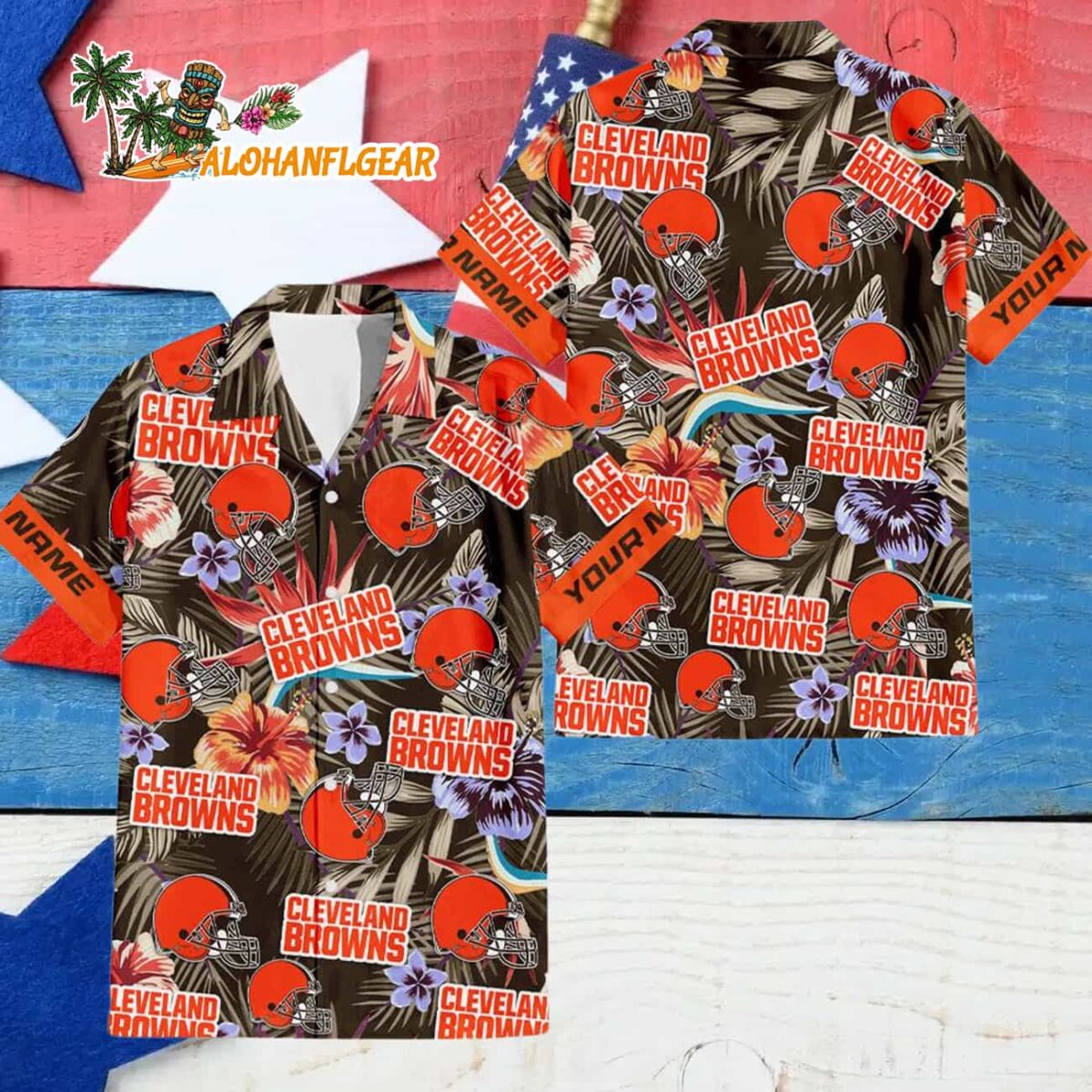 Cleveland Browns Football Team Flower Summer Design Custom Name Hawaiian Shirt 4 Cleveland Browns Football Team Flower Summer Design Custom Name Hawaiian Shirt 4