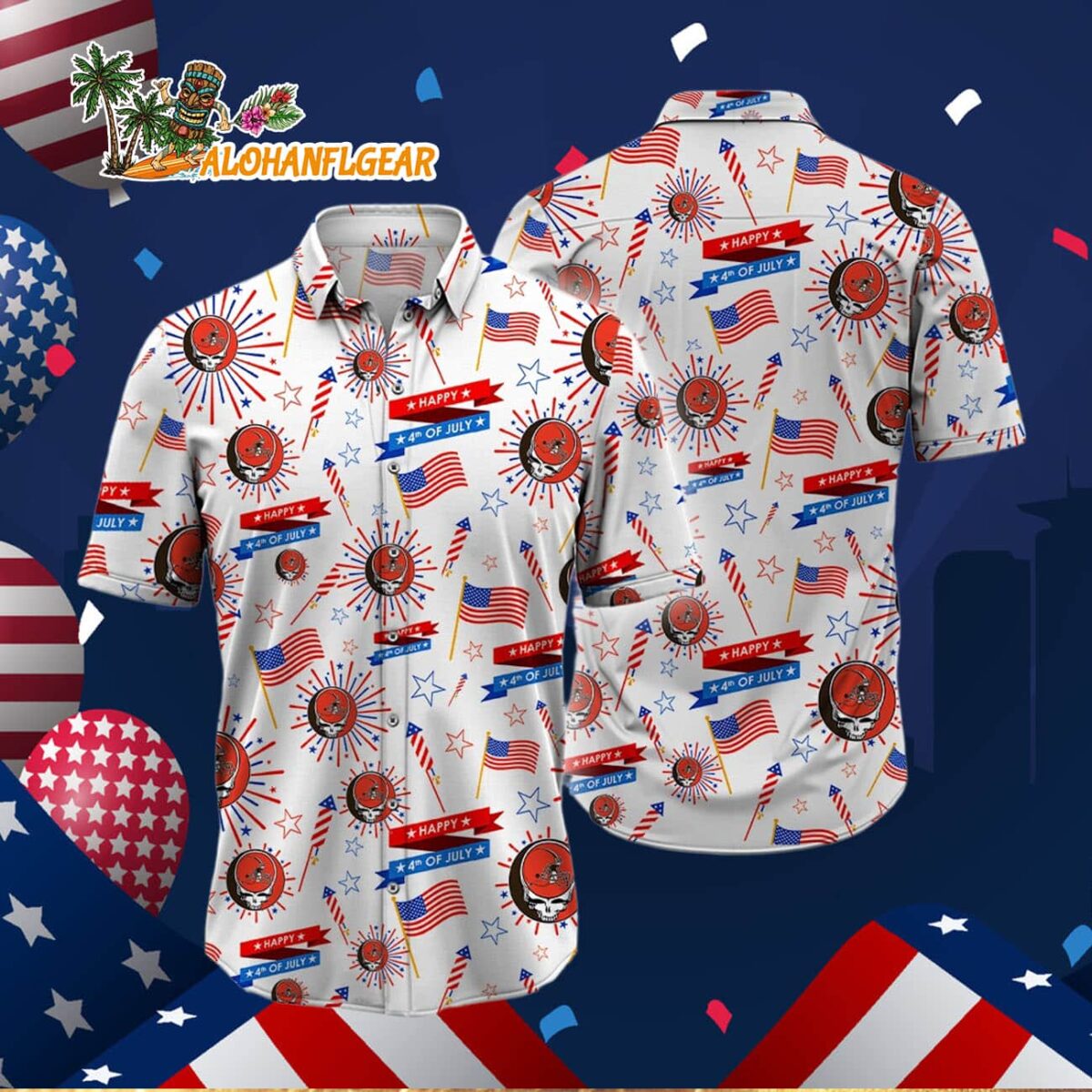 Cleveland Browns Grateful Dead Hawaiian Shirt 2 Cleveland Browns Grateful Dead Hawaiian Shirt 3