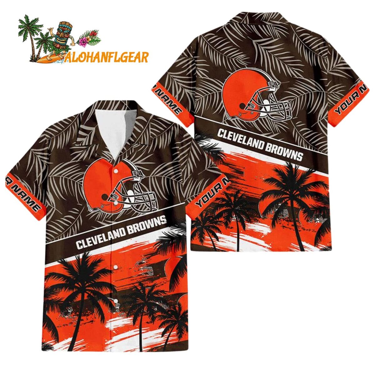 Cleveland Browns Palm Tree Tropical Trendy Football Custom Name Hawaiian Shirt 1