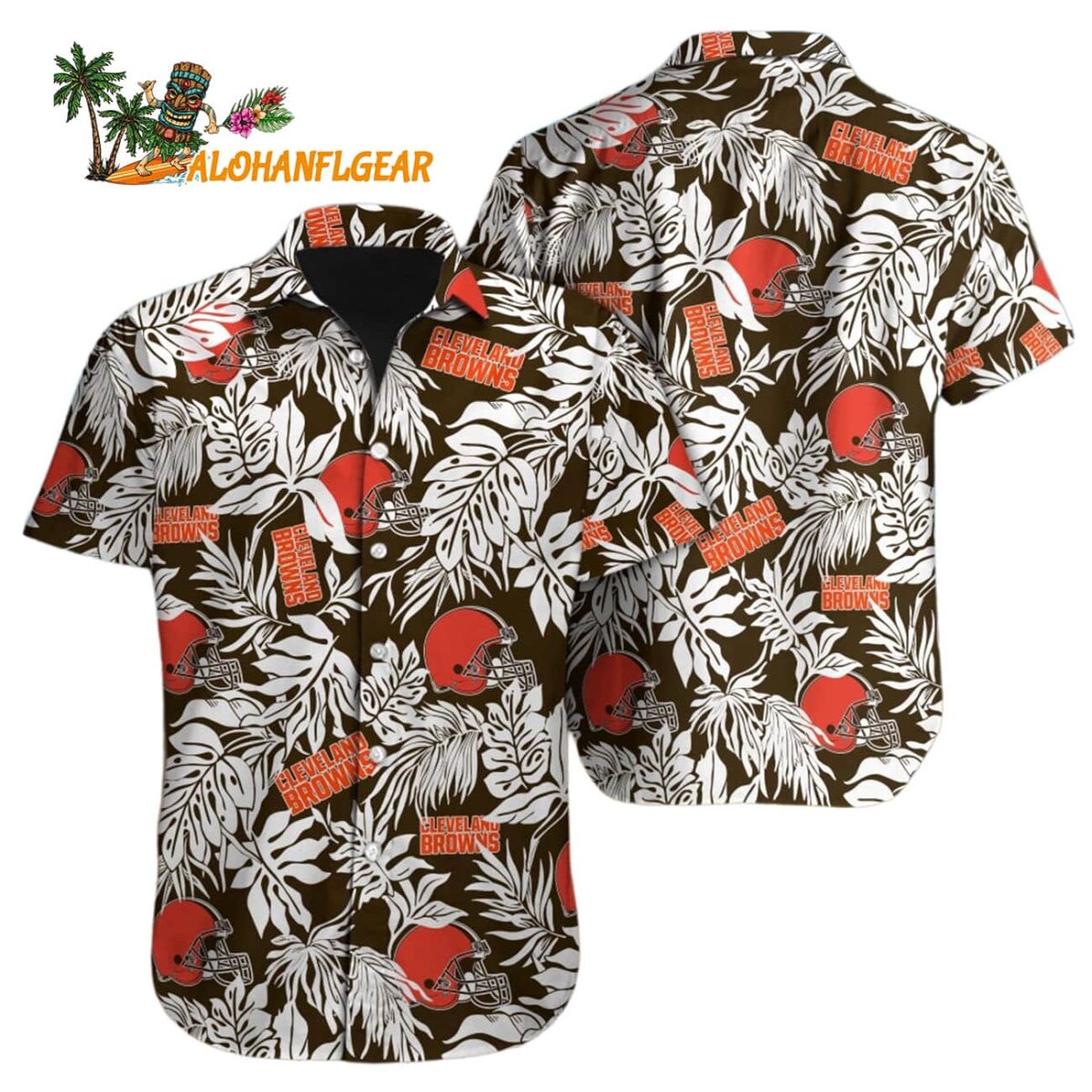 Cleveland Browns Tropical Leafs Design Hawaiian Shirt 1