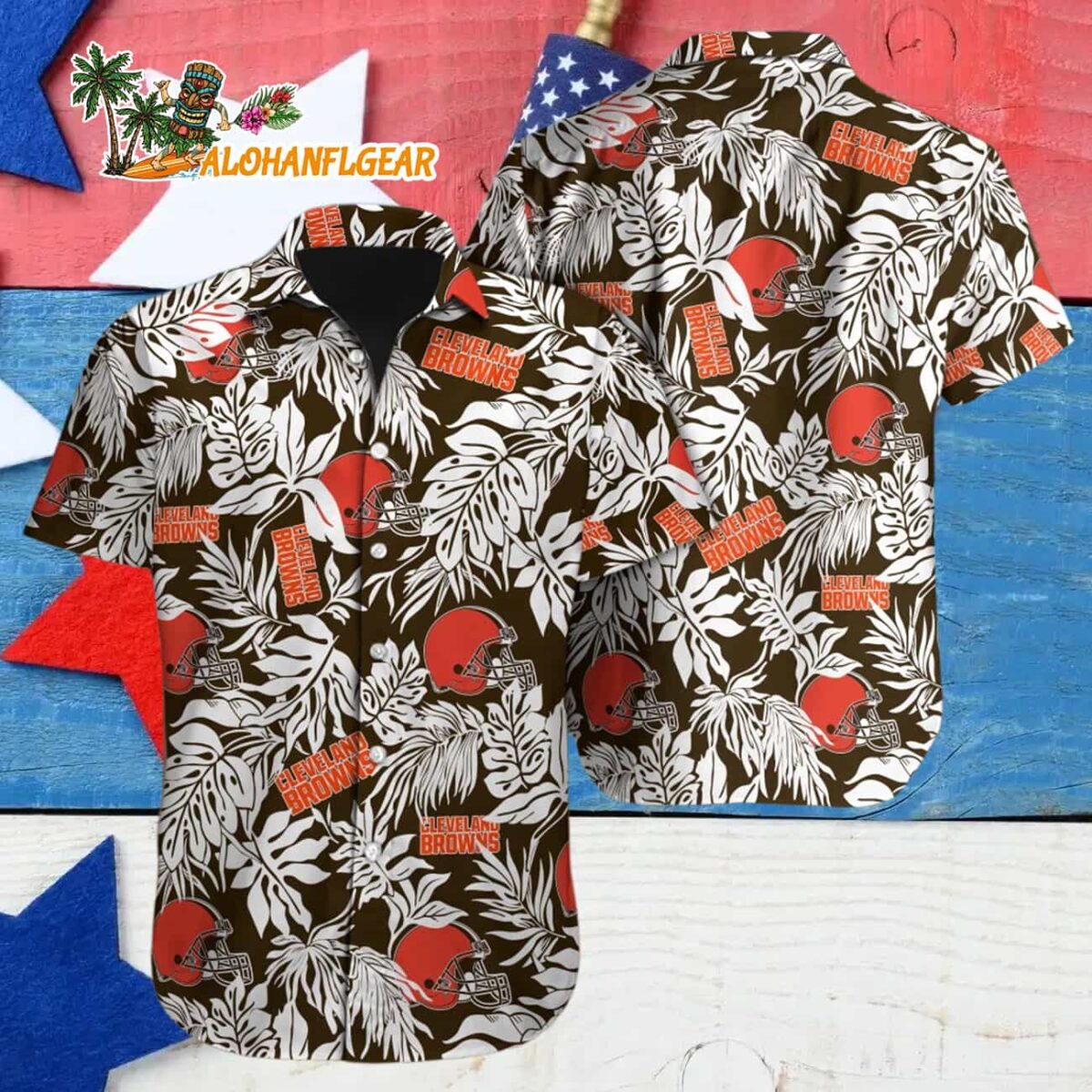 Cleveland Browns Tropical Leafs Design Hawaiian Shirt 4 Cleveland Browns Tropical Leafs Design Hawaiian Shirt 4
