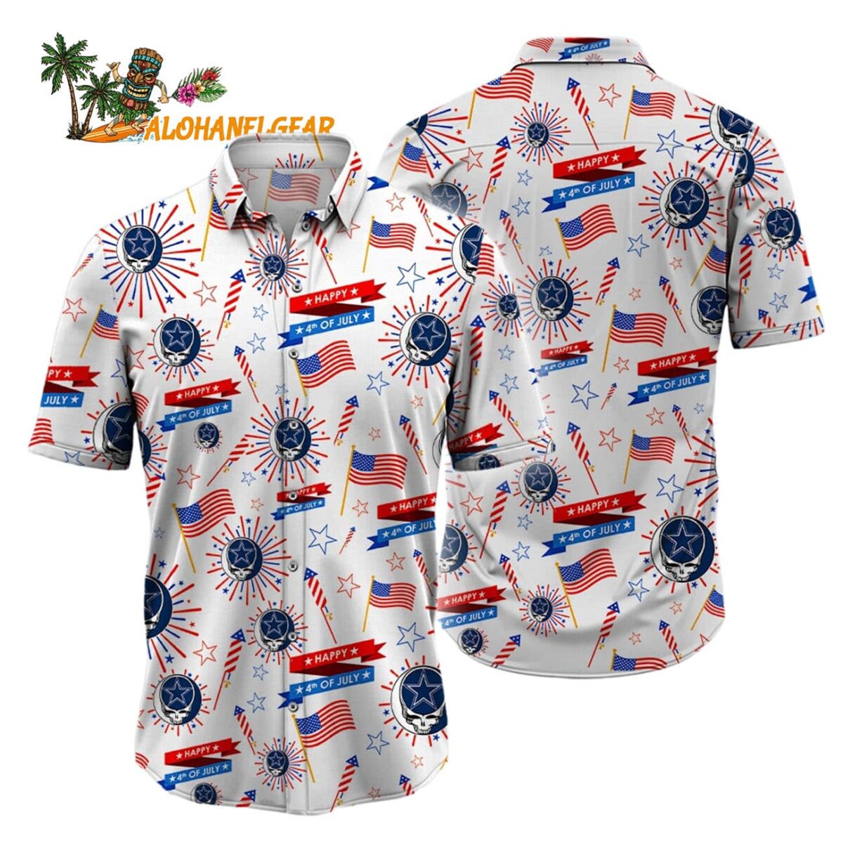 Dallas Cowboys Grateful Dead Hawaiian Shirt 1