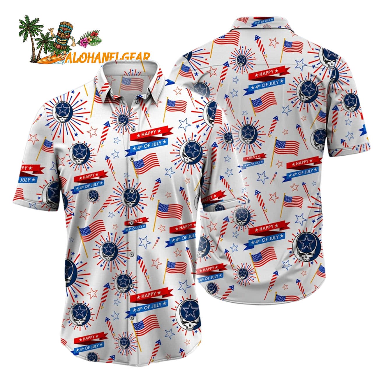 Dallas Cowboys Grateful Dead Hawaiian Shirt Dallas Cowboys Grateful Dead Hawaiian Shirt