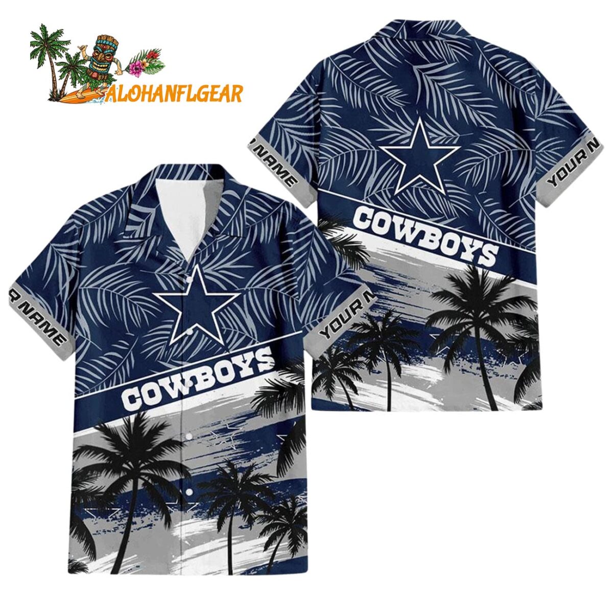 Dallas Cowboys Palm Tree Tropical Trendy Football Custom Name Hawaiian Shirt 1