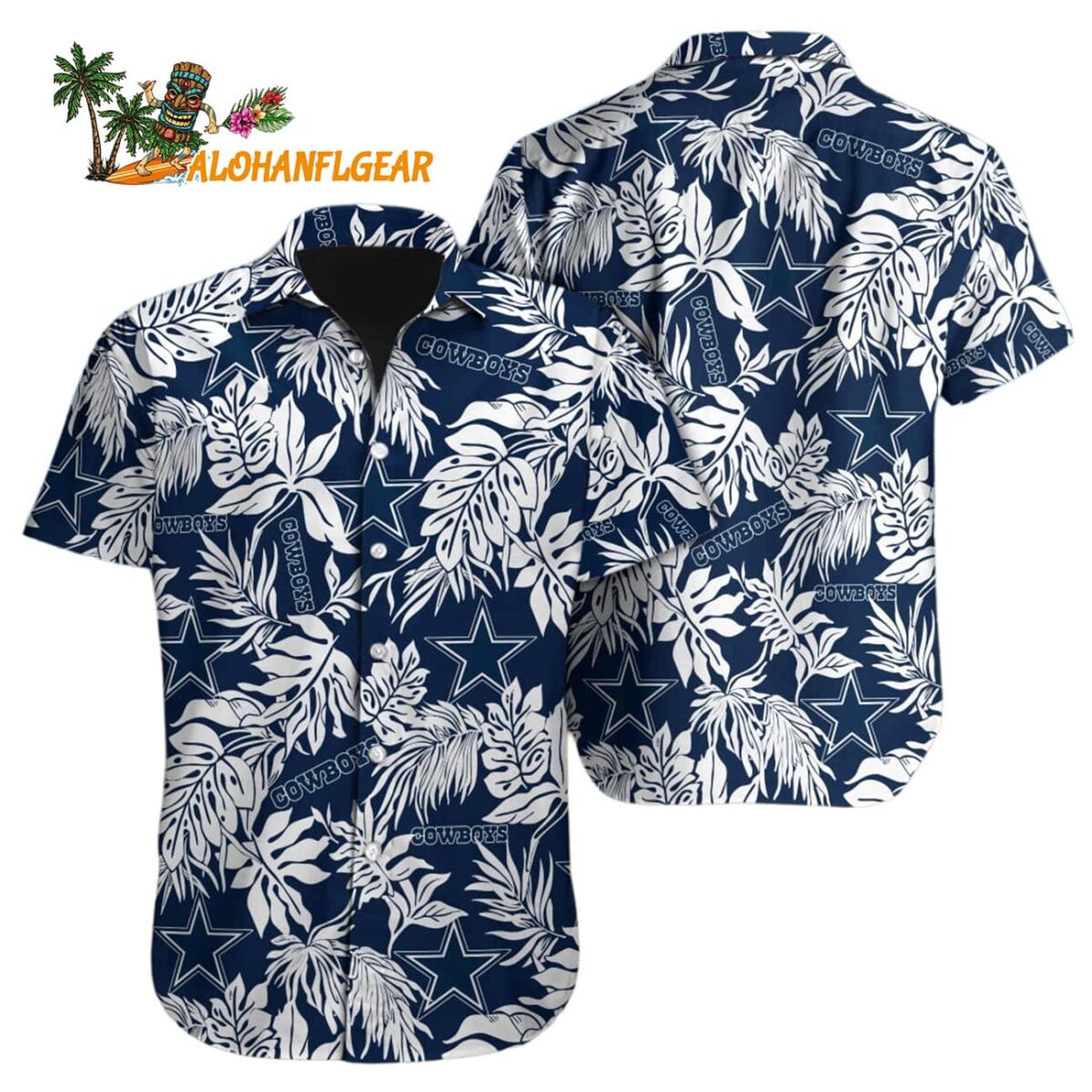 Dallas Cowboys Tropical Leafs Design Hawaiian Shirt 1