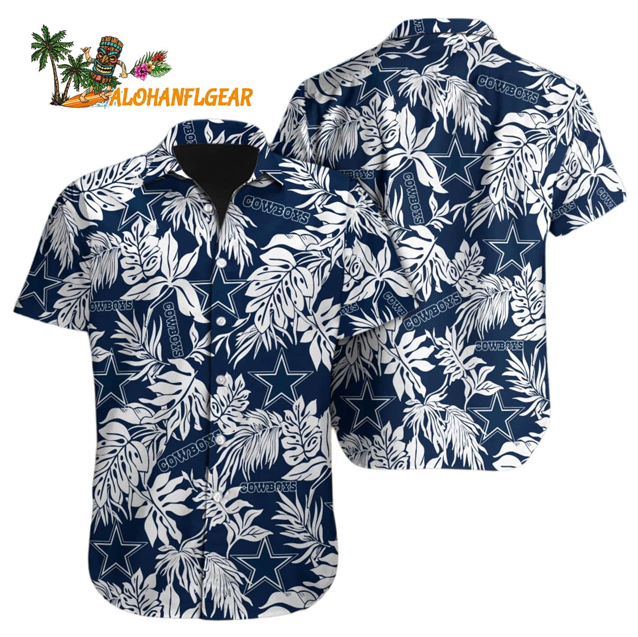 Dallas Cowboys Tropical Leafs Design Hawaiian Shirt Dallas Cowboys Tropical Leafs Design Hawaiian Shirt
