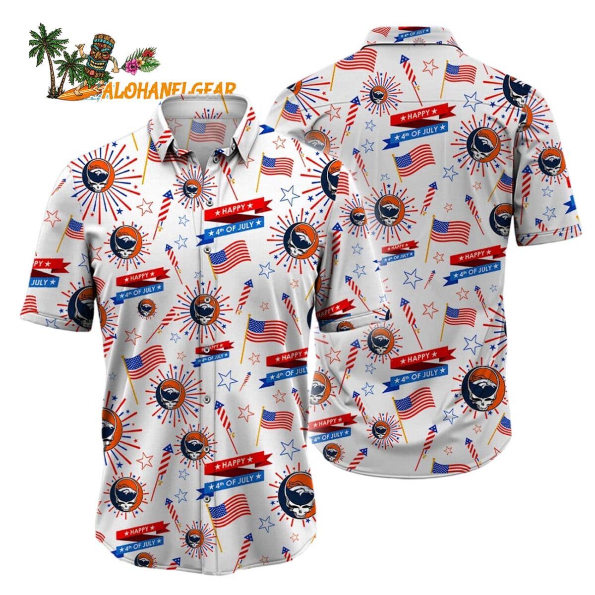 Denver Broncos Grateful Dead Hawaiian Shirt 1
