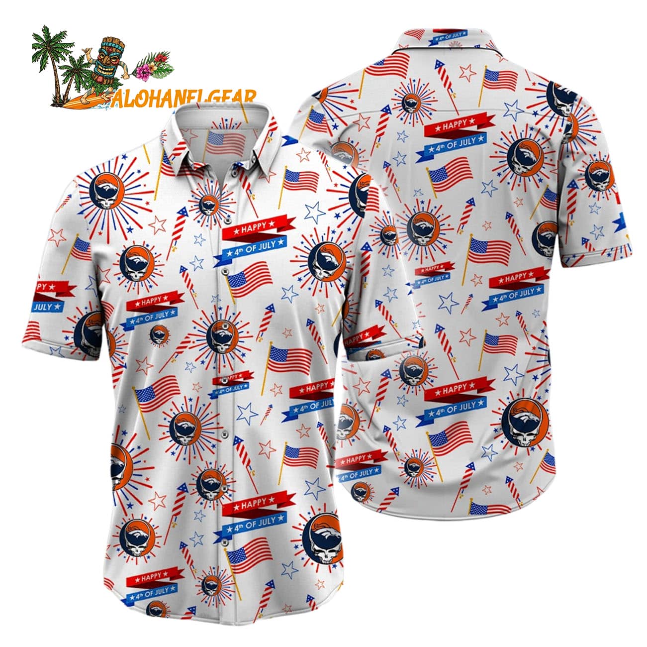 Denver Broncos Grateful Dead Hawaiian Shirt Denver Broncos Grateful Dead Hawaiian Shirt