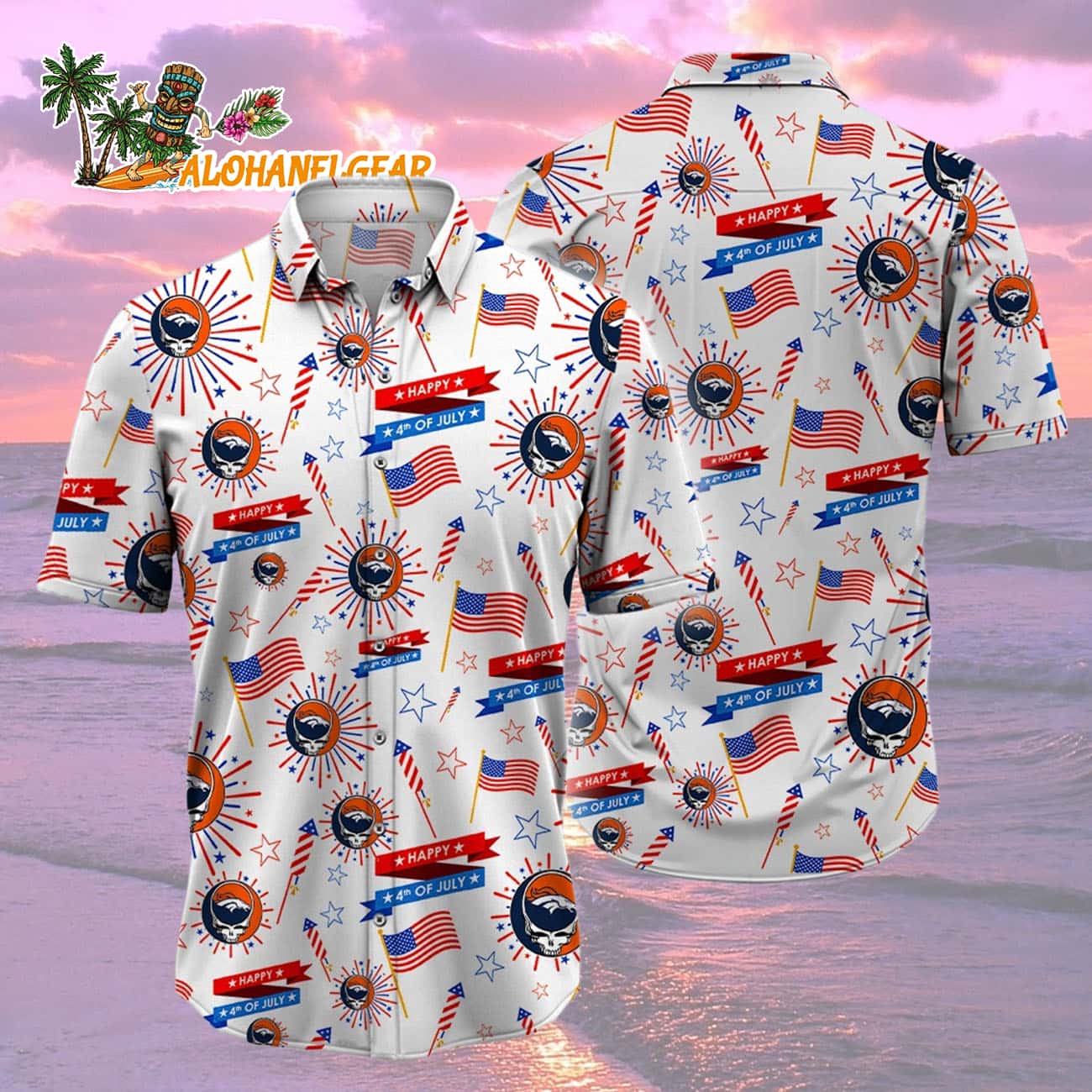 Denver Broncos Grateful Dead Hawaiian Shirt Denver Broncos Grateful Dead Hawaiian Shirt
