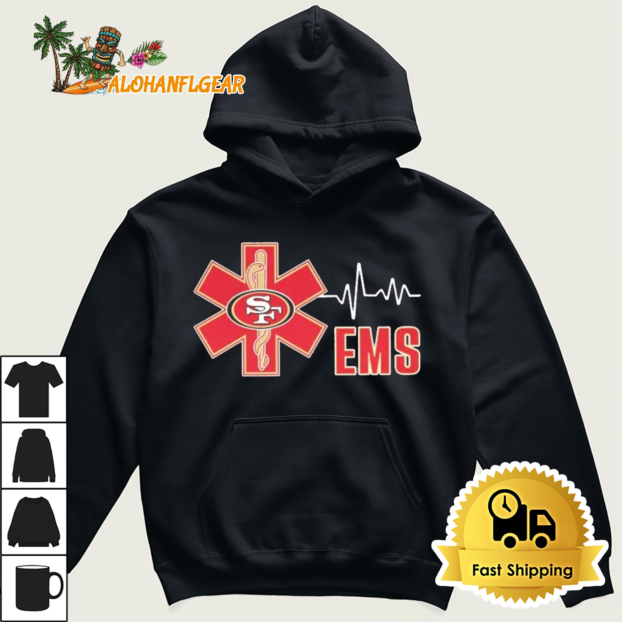 Ems Heartbeat San Francisco 49ers T-Shirt Ems Heartbeat San Francisco 49ers T-Shirt