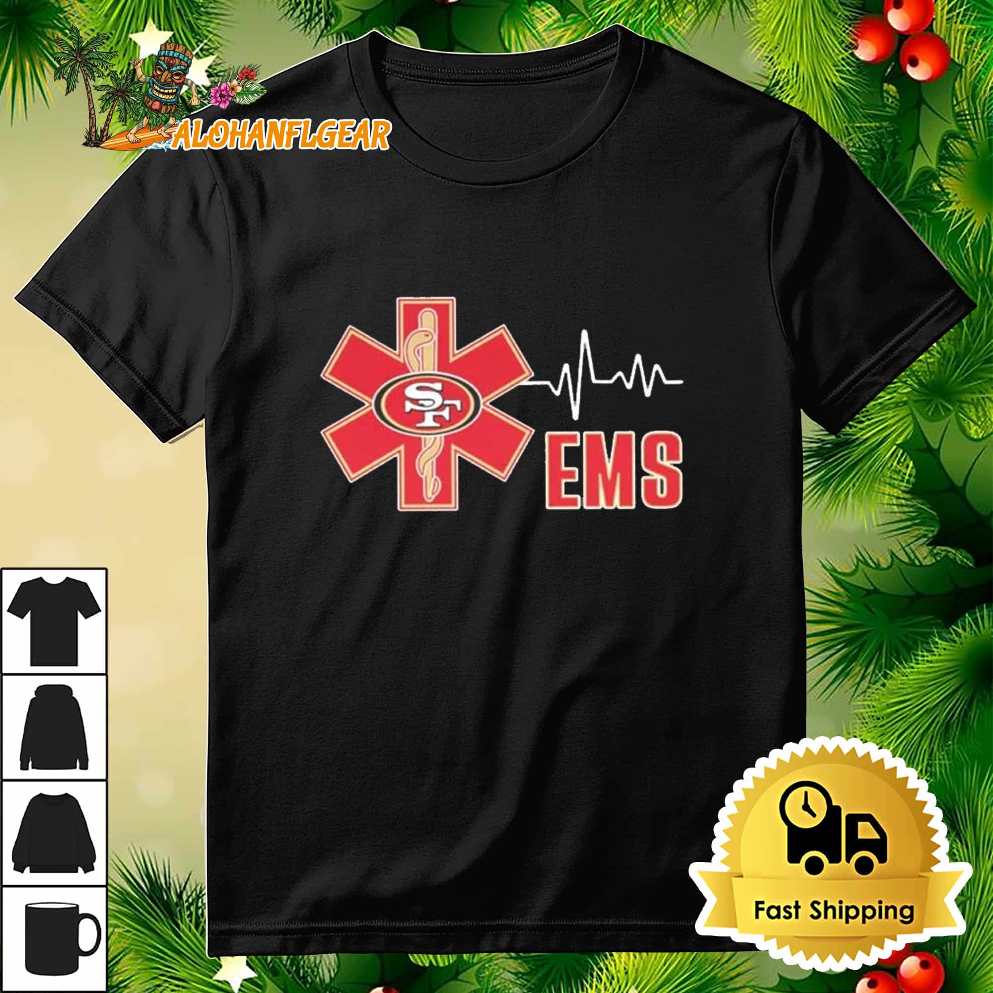 Ems Heartbeat San Francisco 49ers T-Shirt Ems Heartbeat San Francisco 49ers T-Shirt