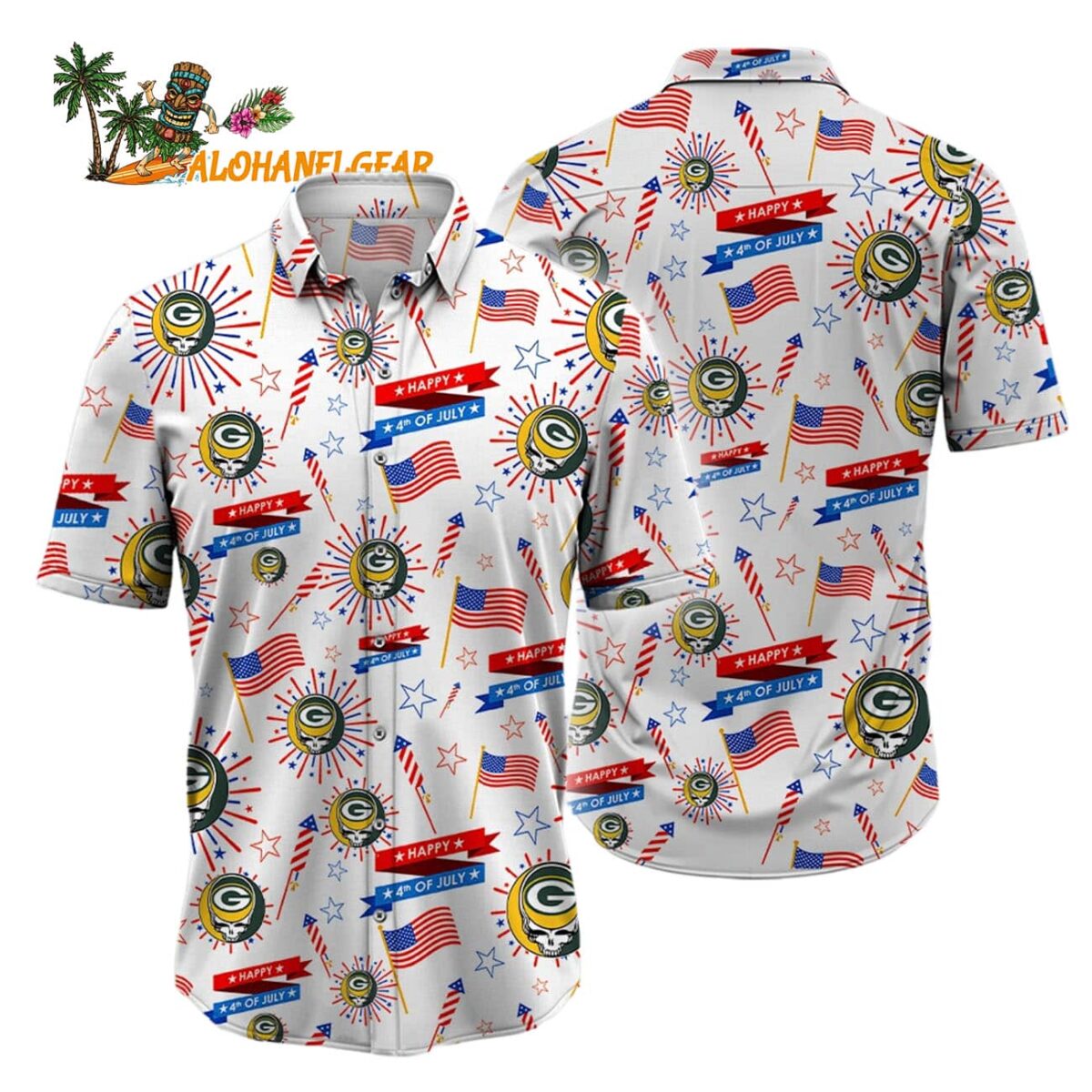Green Bay Packers Grateful Dead Hawaiian Shirt 1