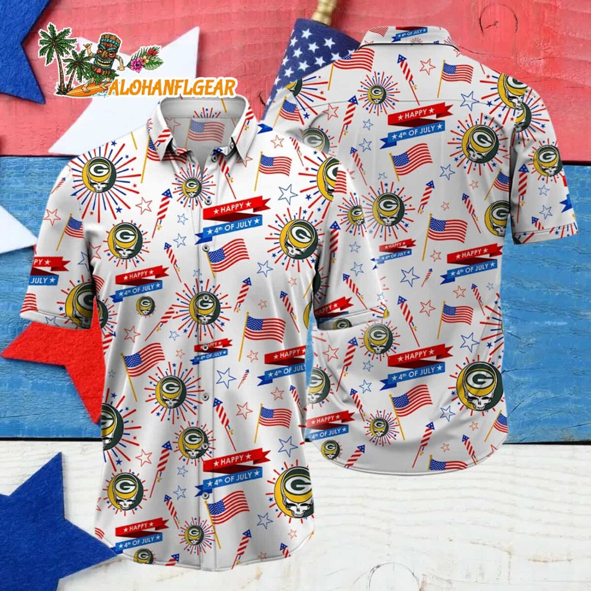 Green Bay Packers Grateful Dead Hawaiian Shirt 4