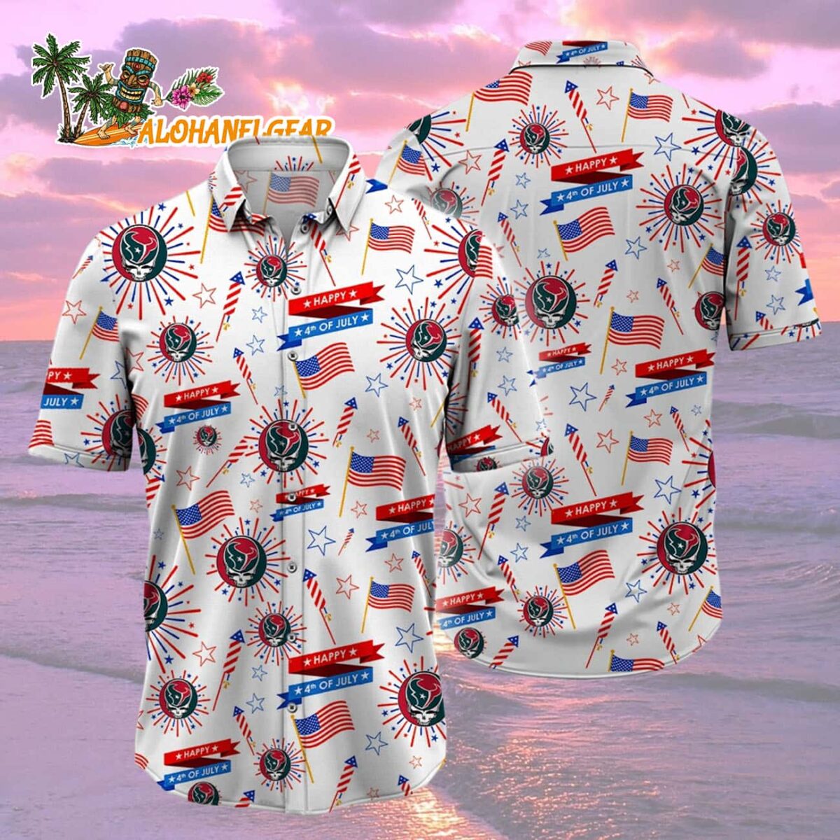 Houston Texans Grateful Dead Hawaiian Shirt 2