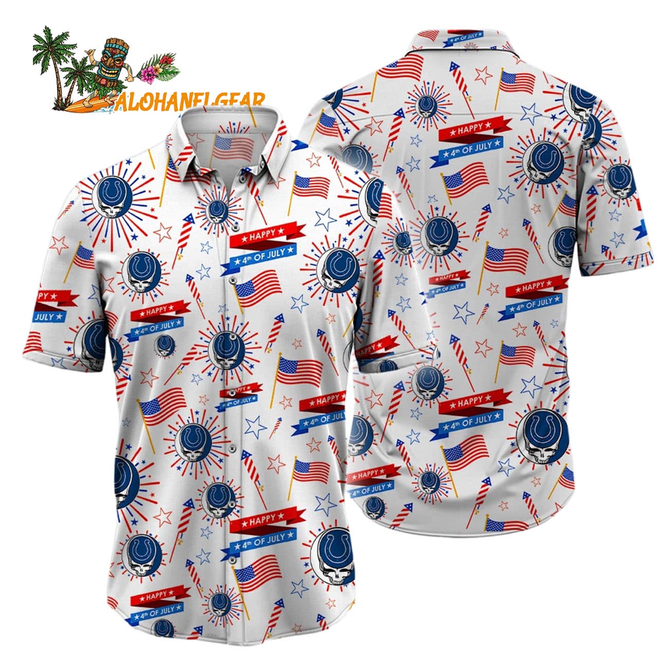 Indianapolis Colts Grateful Dead Hawaiian Shirt Indianapolis Colts Grateful Dead Hawaiian Shirt