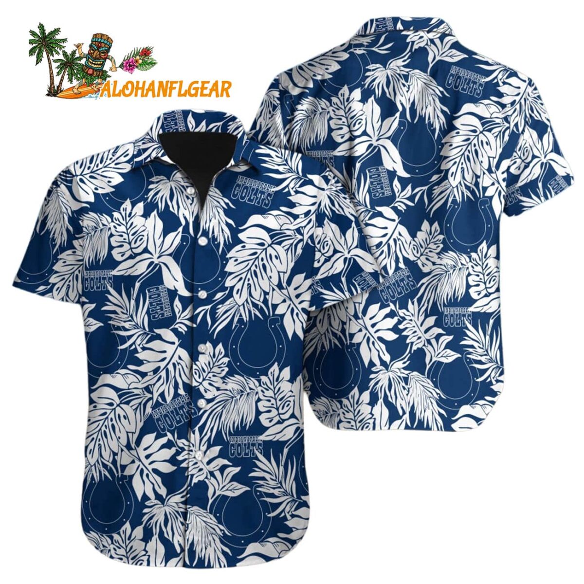 Indianapolis Colts Tropical Leafs Design Hawaiian Shirt 1
