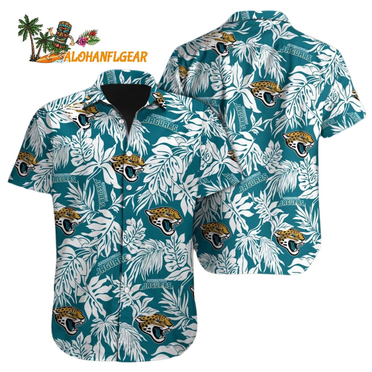 Jacksonville Jaguars Tropical Leafs Design Hawaiian Shirt 1