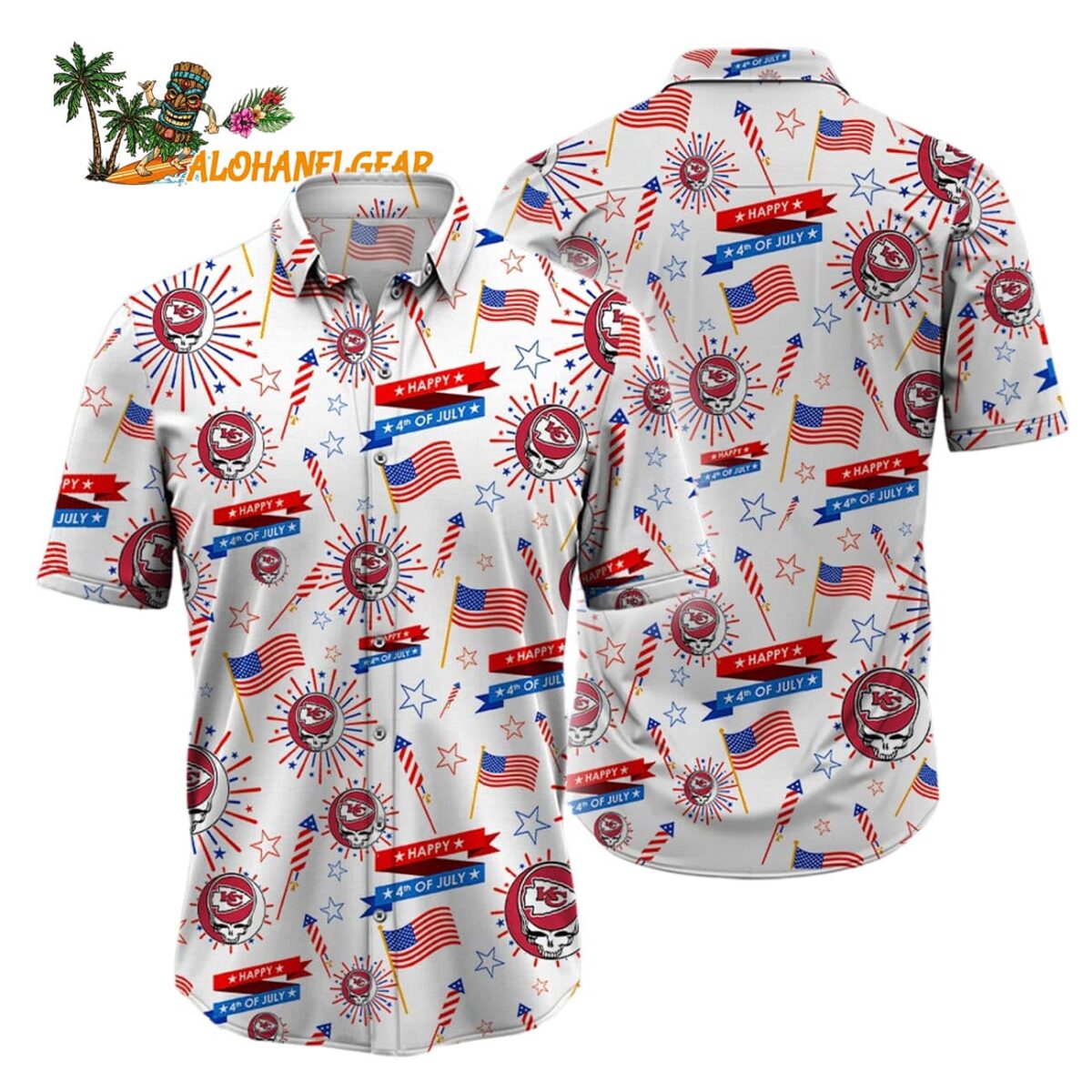 Kansas City Chiefs Grateful Dead Hawaiian Shirt 1