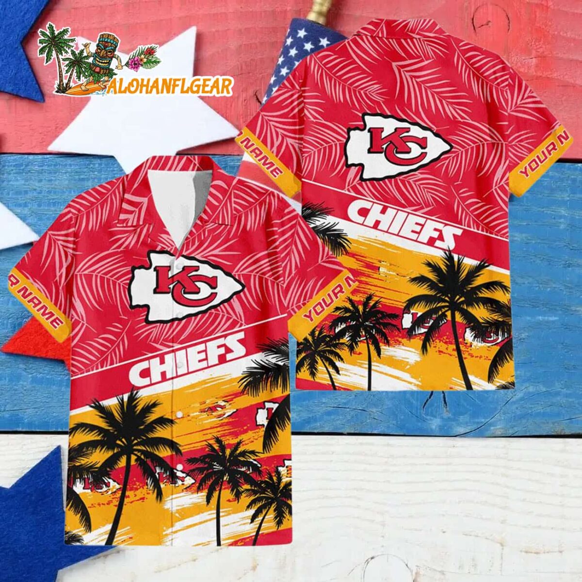 Kansas City Chiefs Palm Tree Tropical Trendy Football Custom Name Hawaiian Shirt 4 Kansas City Chiefs Palm Tree Tropical Trendy Football Custom Name Hawaiian Shirt 4