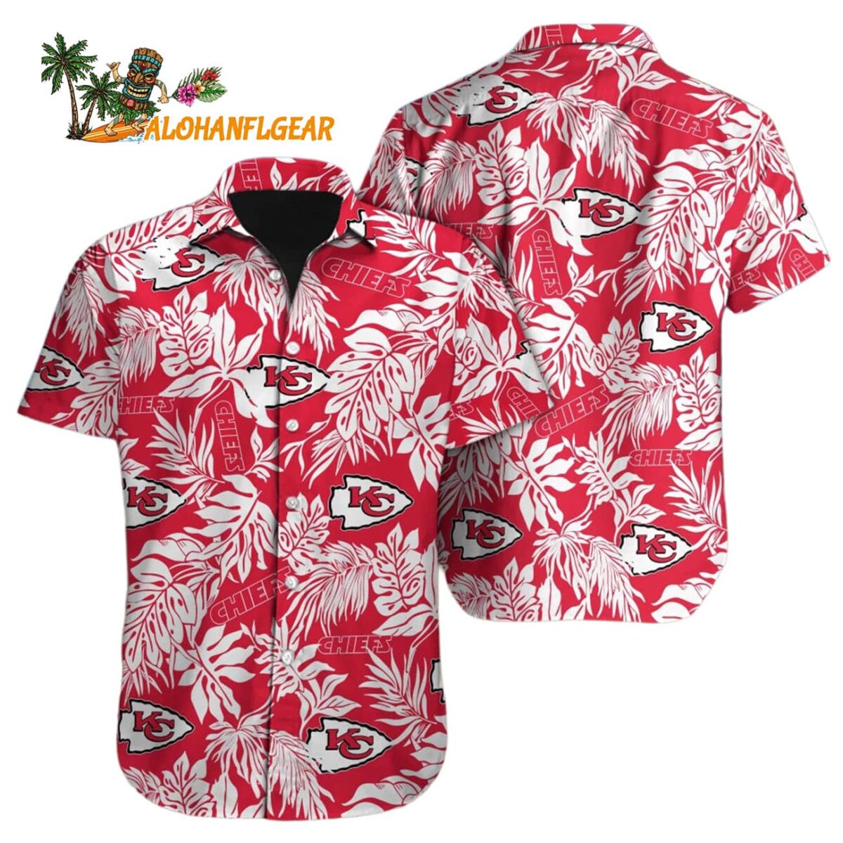 Kansas City Chiefs Tropical Leafs Design Hawaiian Shirt 1