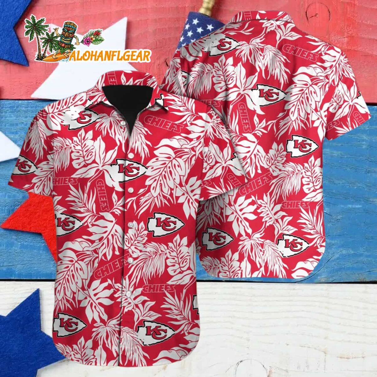 Kansas City Chiefs Tropical Leafs Design Hawaiian Shirt 4
