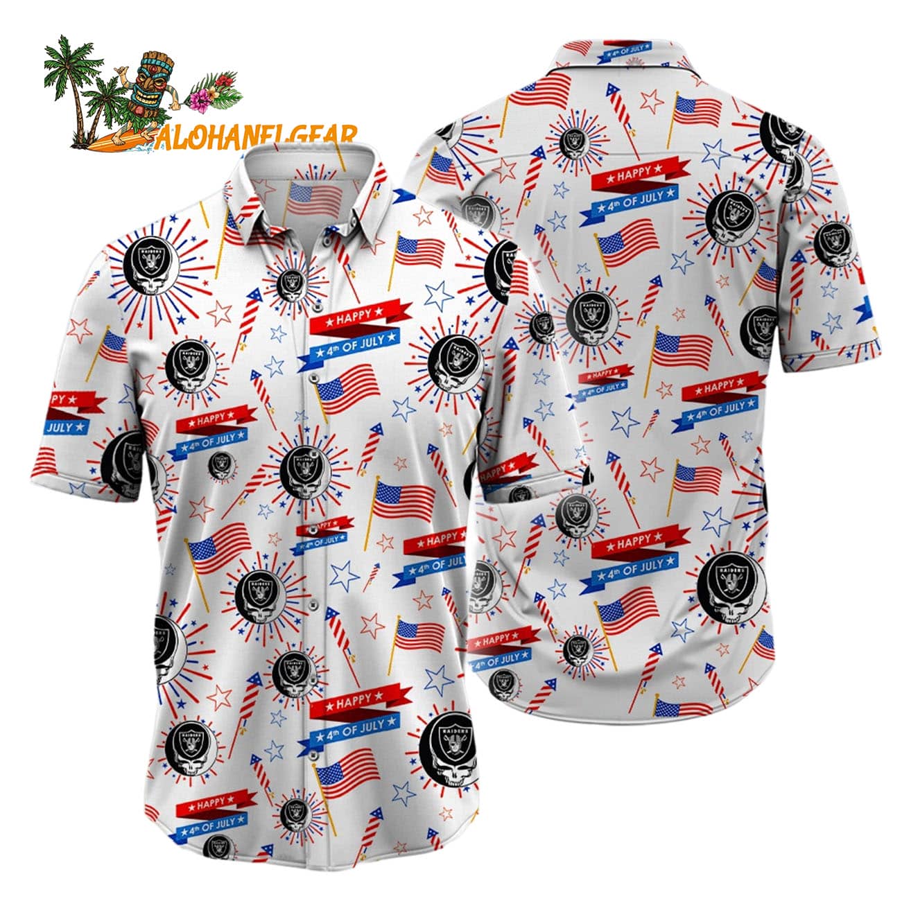 Las Vegas Raiders Grateful Dead Hawaiian Shirt Las Vegas Raiders Grateful Dead Hawaiian Shirt