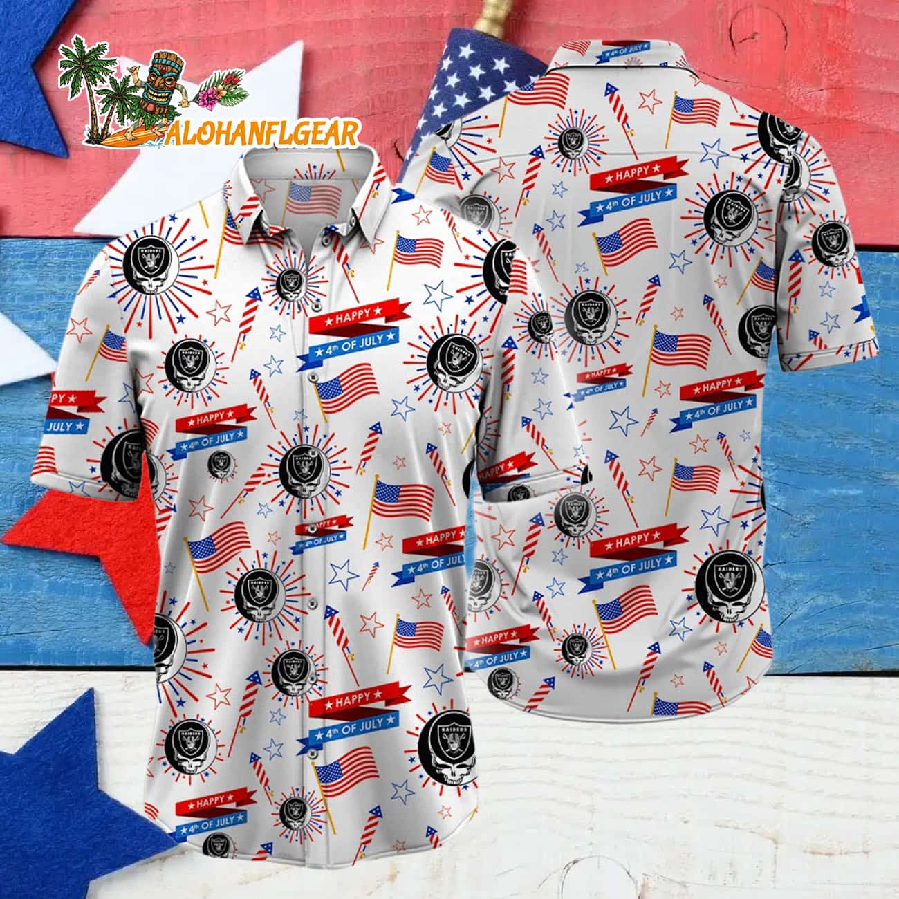 Las Vegas Raiders Grateful Dead Hawaiian Shirt Las Vegas Raiders Grateful Dead Hawaiian Shirt