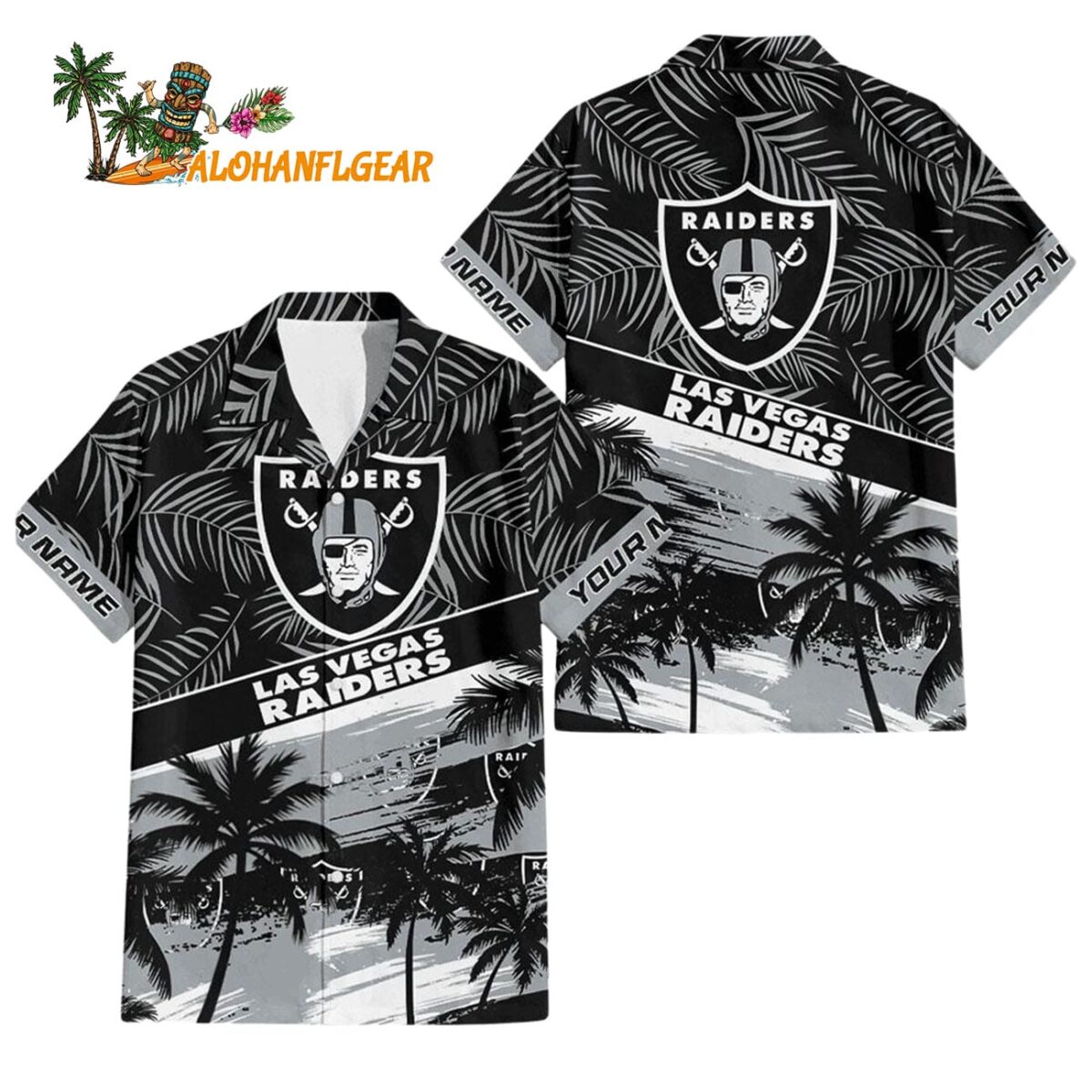 Las Vegas Raiders Palm Tree Tropical Trendy Football Custom Name Hawaiian Shirt 1