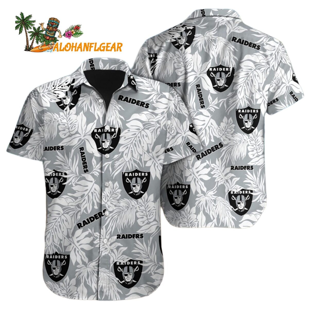 Las Vegas Raiders Tropical Leafs Design Hawaiian Shirt 1