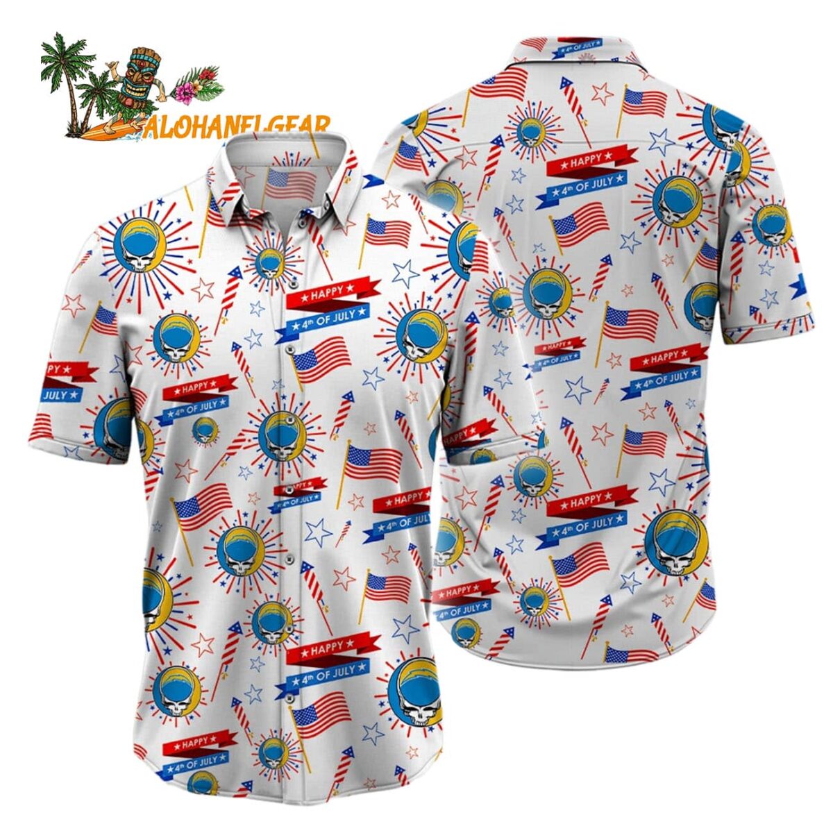 Los Angeles Chargers Grateful Dead Hawaiian Shirt 1