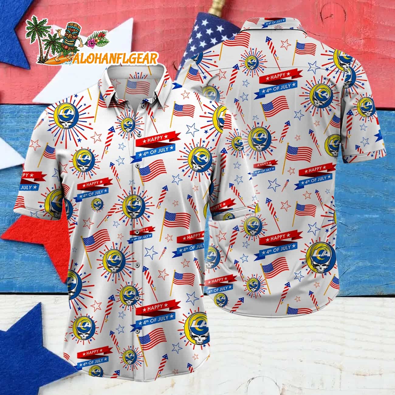 Los Angeles Rams Grateful Dead Hawaiian Shirt Los Angeles Rams Grateful Dead Hawaiian Shirt