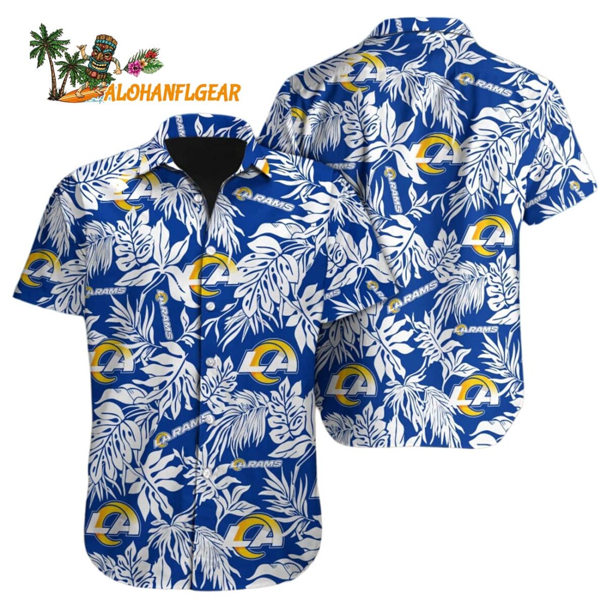 Los Angeles Rams Tropical Leafs Design Hawaiian Shirt 1