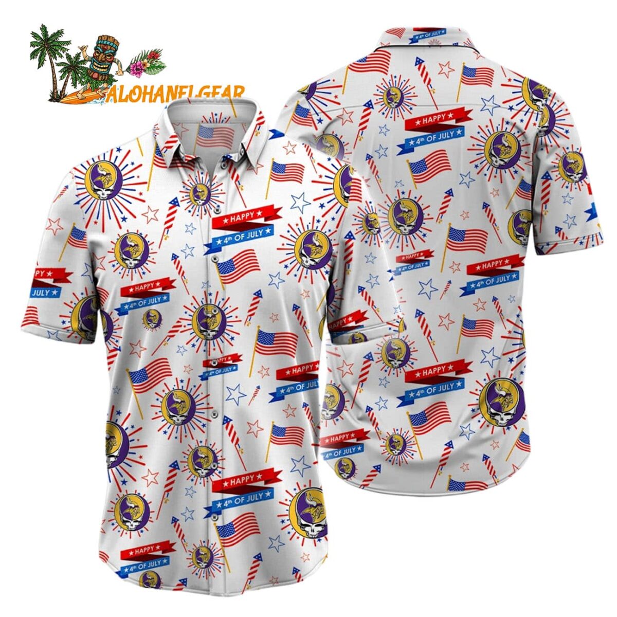 Minnesota Vikings Grateful Dead Hawaiian Shirt 1