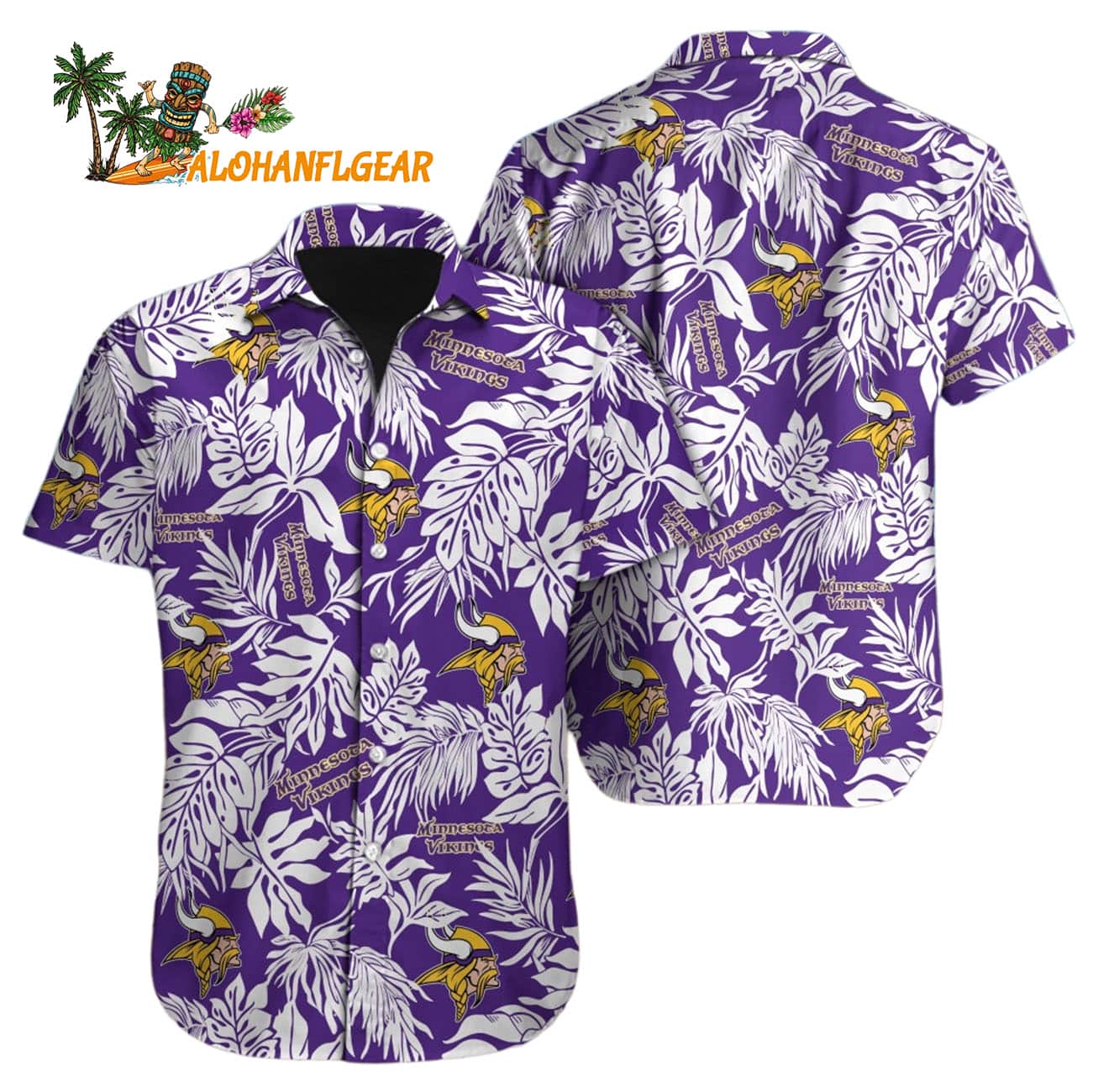 Minnesota Vikings Tropical Leafs Design Hawaiian Shirt Minnesota Vikings Tropical Leafs Design Hawaiian Shirt
