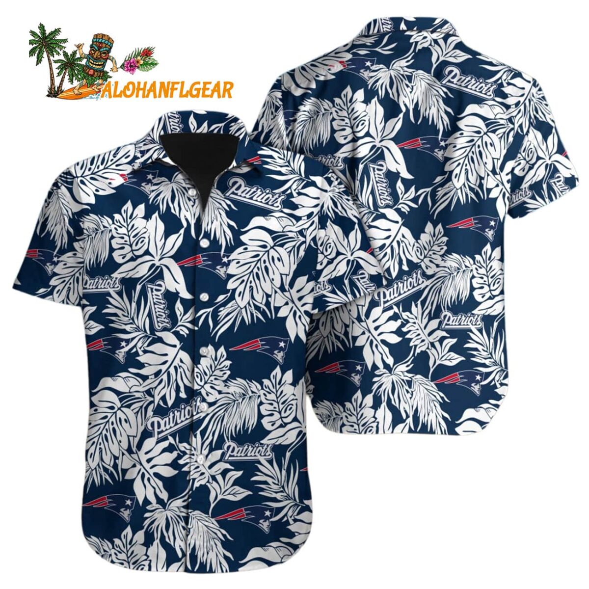 New England Patriots Tropical Leafs Design Hawaiian Shirt 1