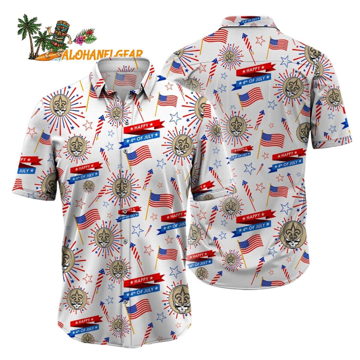 New Orleans Saints Grateful Dead Hawaiian Shirt 1