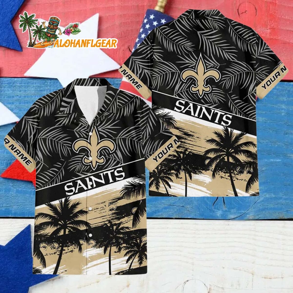 New Orleans Saints Palm Tree Tropical Trendy Football Custom Name Hawaiian Shirt 4 New Orleans Saints Palm Tree Tropical Trendy Football Custom Name Hawaiian Shirt 4