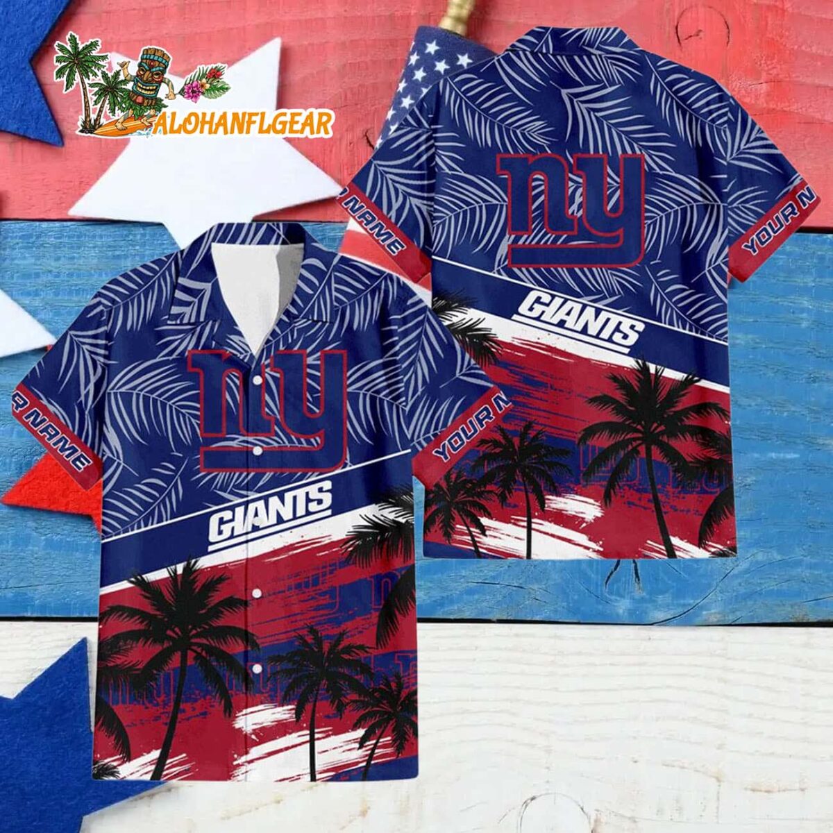 New York Giants Palm Tree Tropical Trendy Football Custom Name Hawaiian Shirt 4 New York Giants Palm Tree Tropical Trendy Football Custom Name Hawaiian Shirt 4