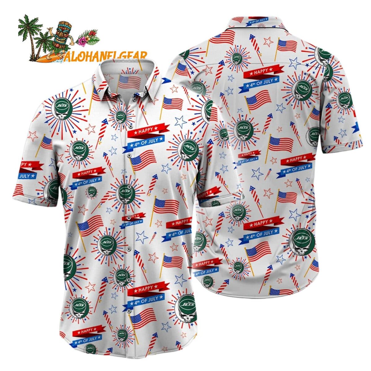 New York Jets Grateful Dead Hawaiian Shirt 1