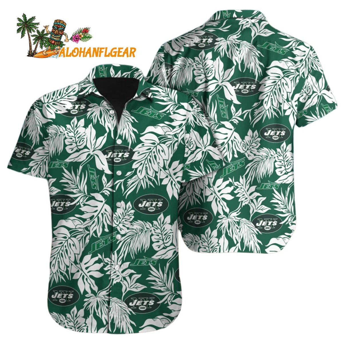 New York Jets Tropical Leafs Design Hawaiian Shirt 1