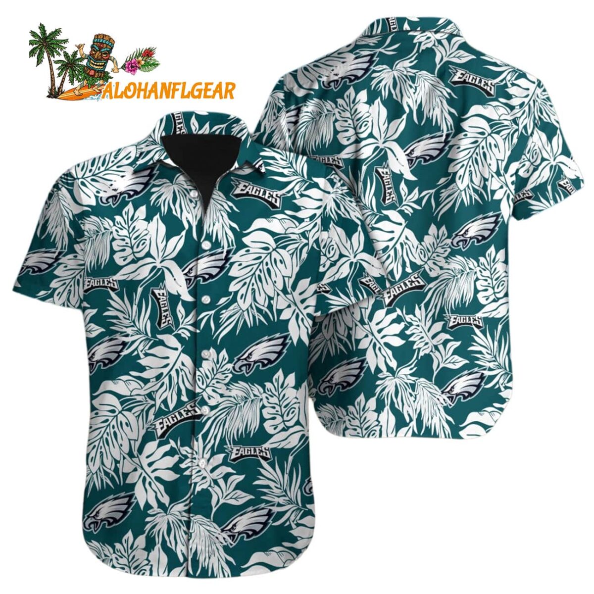 Philadelphia Eagles Tropical Leafs Design Hawaiian Shirt 1