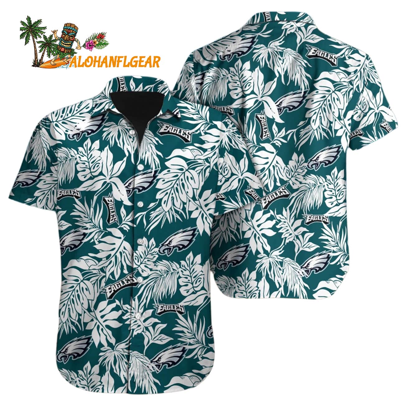 Philadelphia Eagles Tropical Leafs Design Hawaiian Shirt Philadelphia Eagles Tropical Leafs Design Hawaiian Shirt