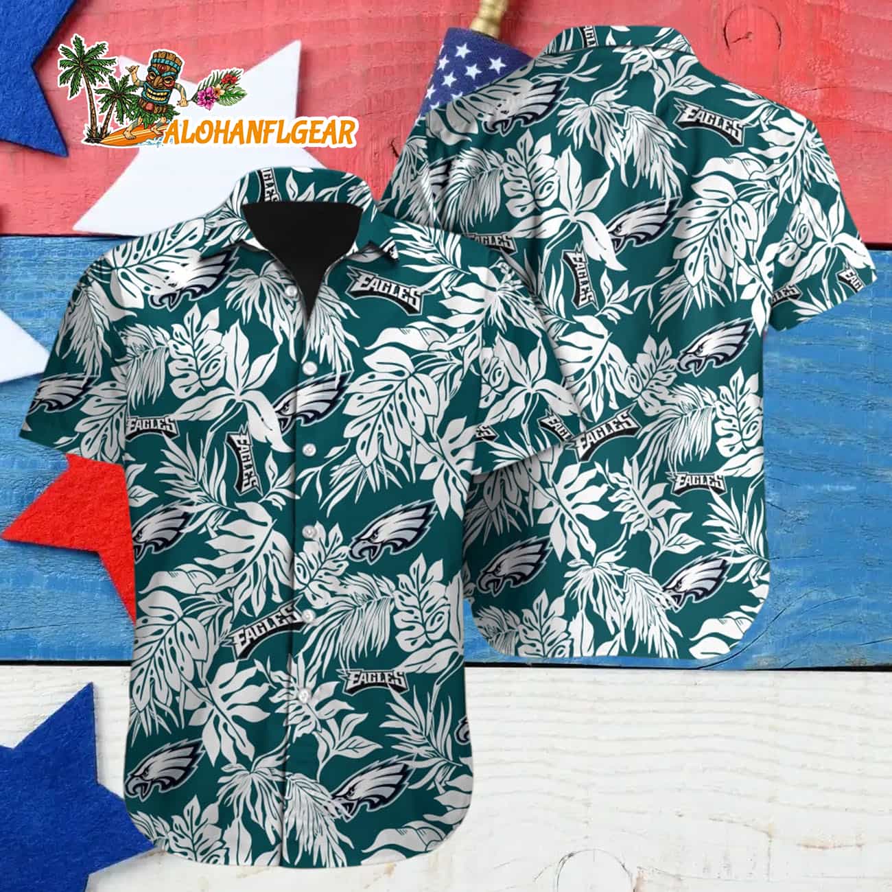 Philadelphia Eagles Tropical Leafs Design Hawaiian Shirt Philadelphia Eagles Tropical Leafs Design Hawaiian Shirt