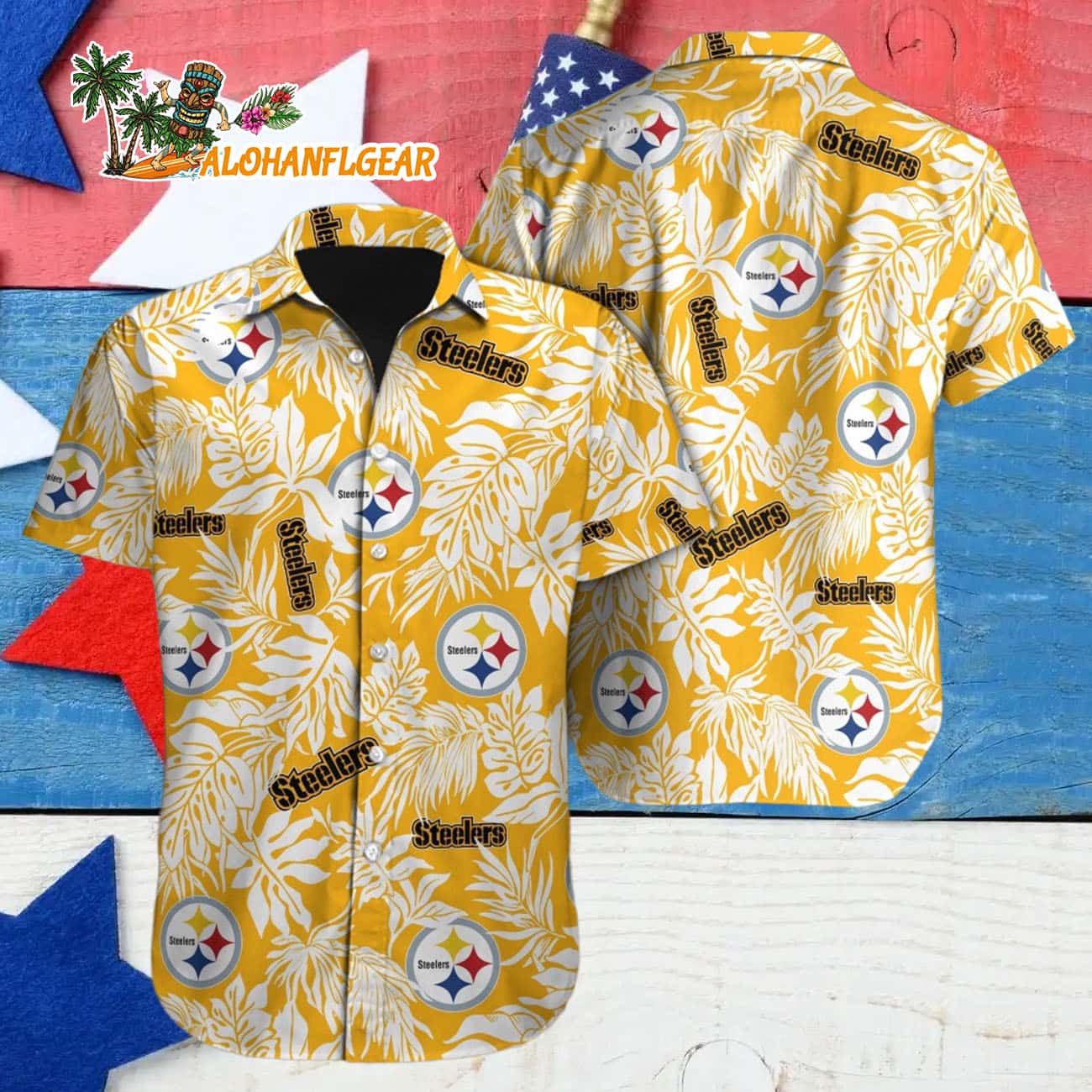 Pittsburgh Steelers Tropical Leafs Design Hawaiian Shirt Pittsburgh Steelers Tropical Leafs Design Hawaiian Shirt