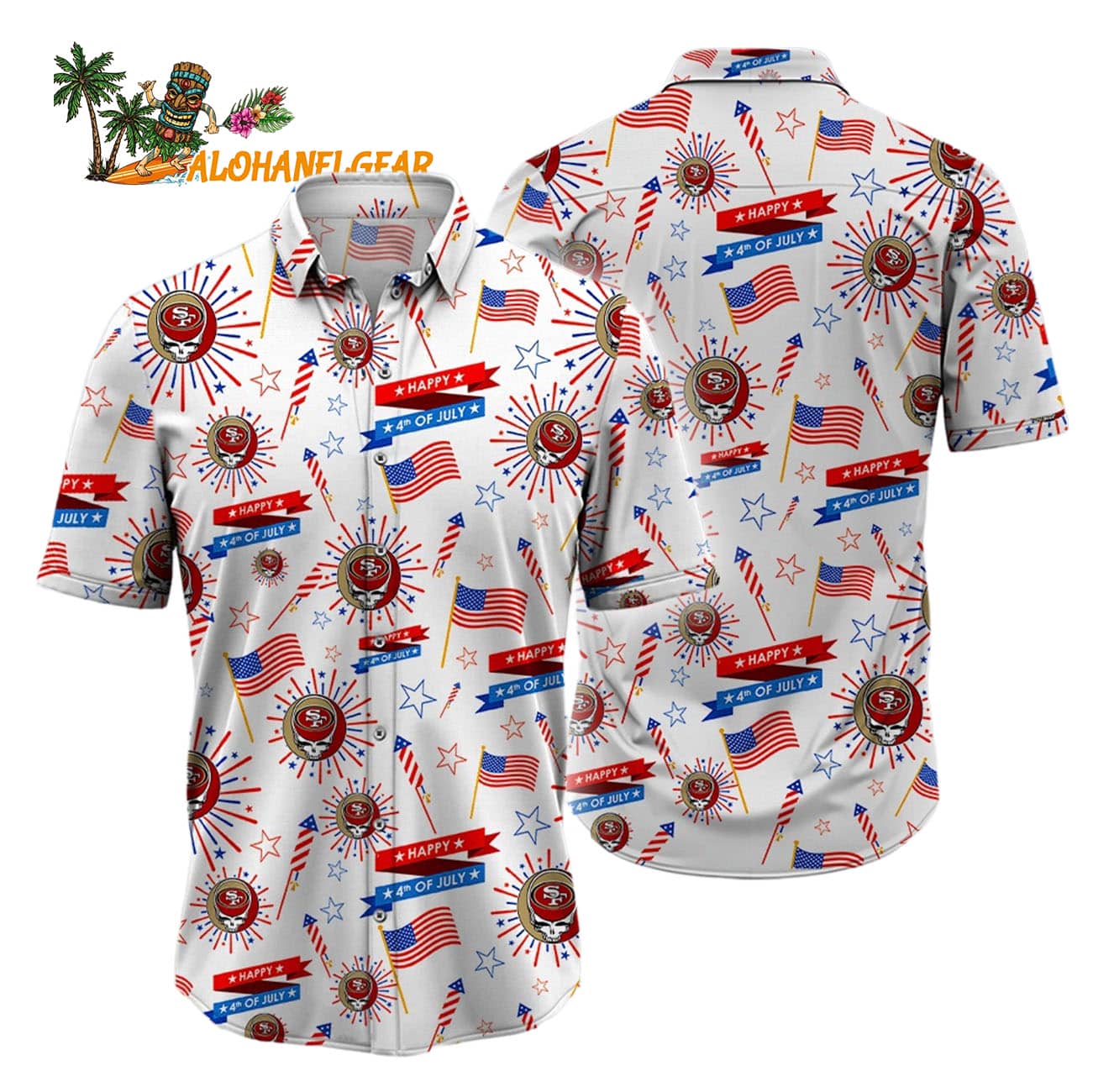 San Francisco 49ers Grateful Dead Hawaiian Shirt San Francisco 49ers Grateful Dead Hawaiian Shirt